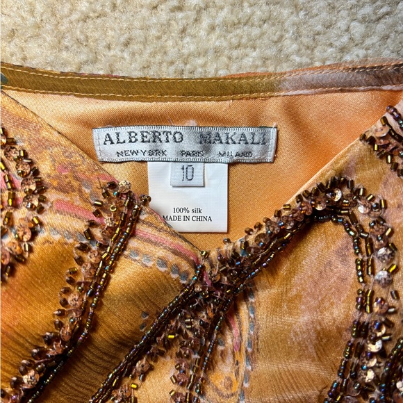 NWT vintage y2k 100% silk beaded flowy mermaid dress - Picture 4 of 8